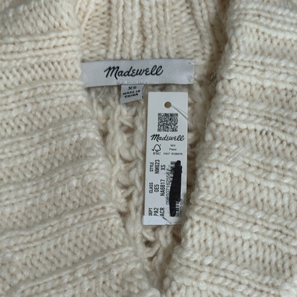 Madewell Bomber Cardigan Sweater in Antique Cream - Picture 8 of 11